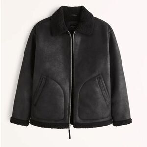 Abercrombie and Fitch Vegan Suede Aviator Jacket